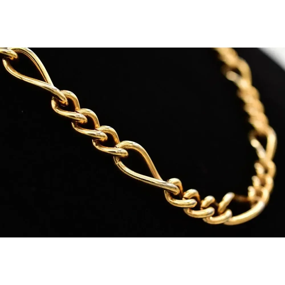 Erwin Pearl Vintage Chain Necklace Linked Chunky Shiny Gold Thick Signed BinA17
